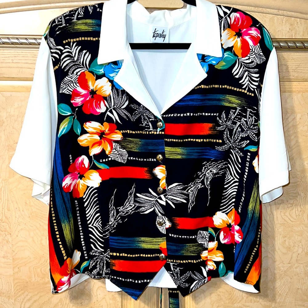 Tapestry Blouse Pull Over Size 1X